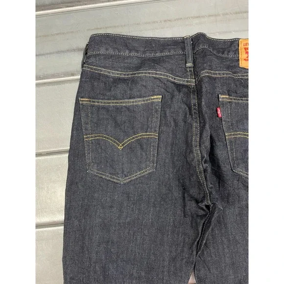 Levis 514 Straight Leg Jeans Mens 33x30 Blue Dark Wash Denim 100% Cotton - Picture 13 of 16